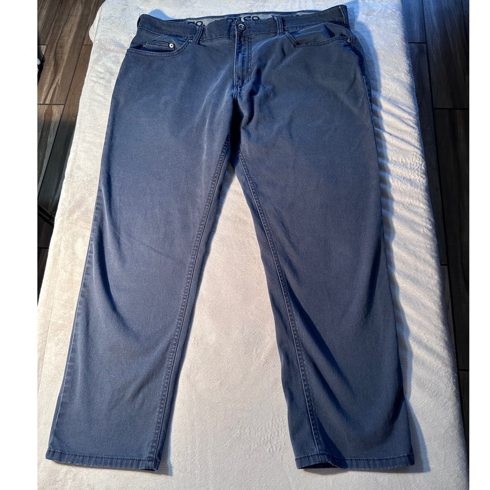 Iron Co Mens Navy Blue Twill 5-Pocket Straight Leg Pants 40x30 Stretch Cotton